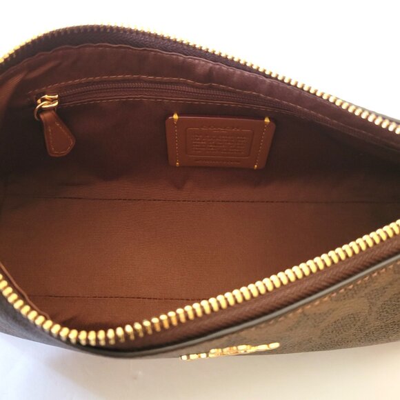 Coach CCL40 Metallic Signature Charlotte Shoulder Handbag Bag Brown Copper - Picture 7 of 7